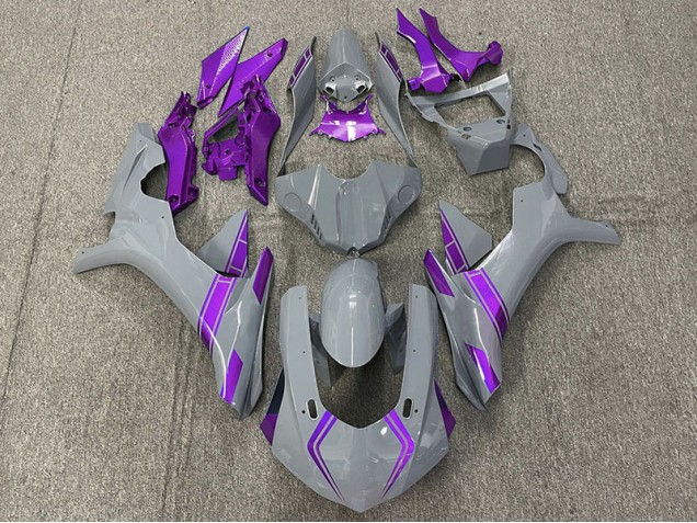 Acentos En Gris Nardo & Morado 2015-2019 Yamaha R1 Carenados Moto Acentos En Gris Nardo & Morado 2015-2019 Yamaha R1 Carenados Moto