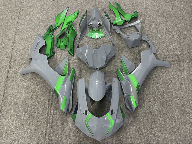 Acentos En Gris & Verde Nardo 2015-2019 Yamaha R1 Carenados Moto Acentos En Gris & Verde Nardo 2015-2019 Yamaha R1 Carenados Moto