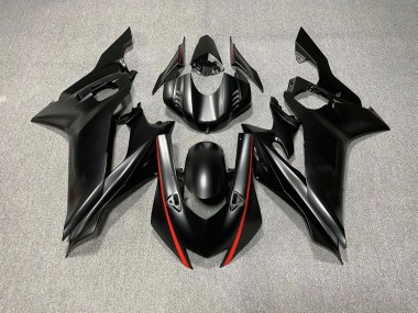Acentos En Negro Mate & Rojo 2017-2021 Yamaha R6 Carenados Moto