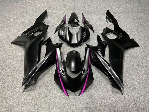Acentos En Negro Mate & Rosa 2017-2021 Yamaha R6 Carenados Moto Acentos En Negro Mate & Rosa 2017-2021 Yamaha R6 Carenados Moto