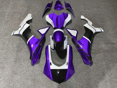Acentos Morados & Fibra De Carbono 2015-2019 Yamaha R1 Carenados Moto