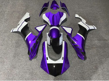 Acentos Morados & Fibra De Carbono 2015-2019 Yamaha R1 Carenados Moto