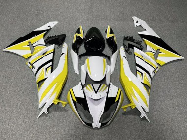 Amarillo Blanco & Negro Zag 2009-2012 Kawasaki ZX6R Carenados Moto