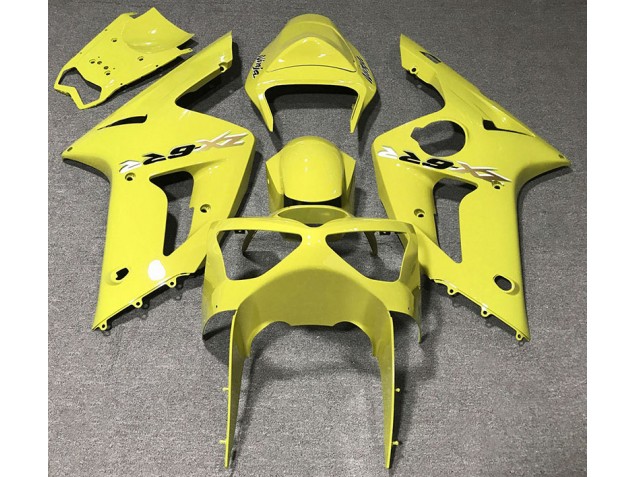 Amarillo Brillante 2003-2004 Kawasaki ZX6R Carenados Moto Amarillo Brillante 2003-2004 Kawasaki ZX6R Carenados Moto
