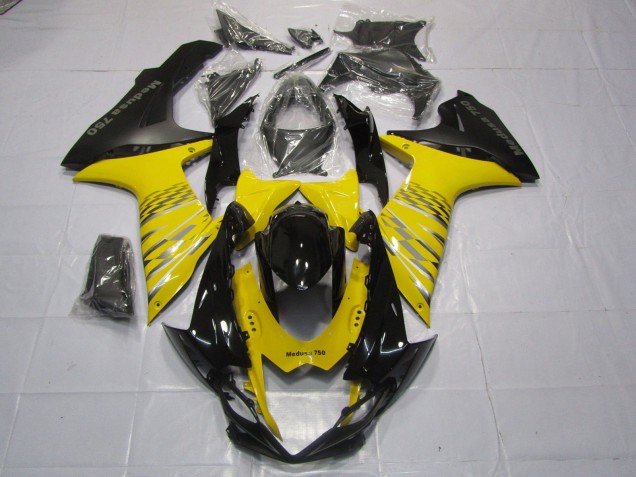 Amarillo Negro Mate 2011-2024 Suzuki GSXR 600-750 Carenados Moto Amarillo Negro Mate 2011-2024 Suzuki GSXR 600-750 Carenados Moto