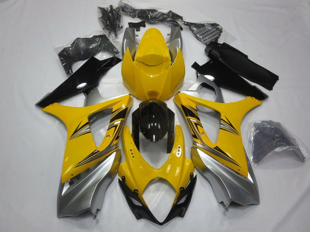 Amarillo Plata 2007-2008 Suzuki GSXR 1000 Carenados Moto Amarillo Plata 2007-2008 Suzuki GSXR 1000 Carenados Moto