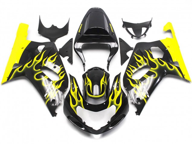 Amarillo Vibrante Llama 2001-2003 Suzuki GSXR 600-750 Carenados Moto Amarillo Vibrante Llama 2001-2003 Suzuki GSXR 600-750 Carenados Moto