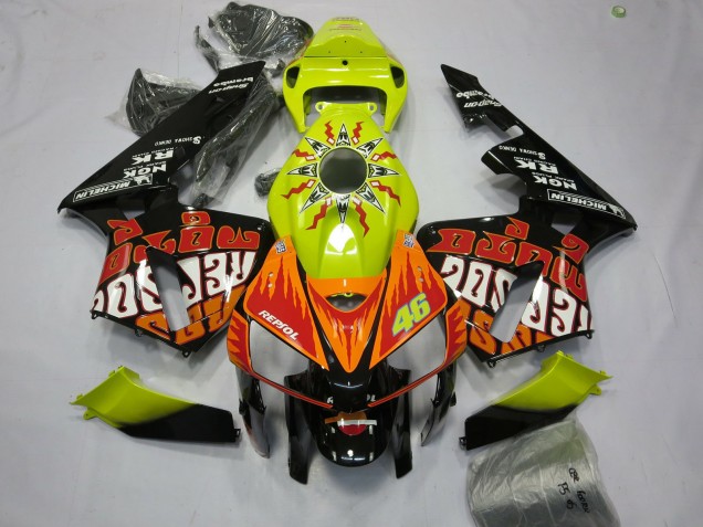 Amarillo Vibrante Rossi 2005-2006 Honda CBR600RR Carenados Moto Amarillo Vibrante Rossi 2005-2006 Honda CBR600RR Carenados Moto
