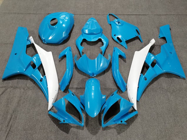 Azul & Blanco Con Perla 2006-2007 Yamaha R6 Carenados Moto Azul & Blanco Con Perla 2006-2007 Yamaha R6 Carenados Moto