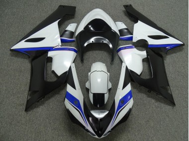 Azul Blanco & Negro 2005-2006 Kawasaki ZX6R Carenados Moto