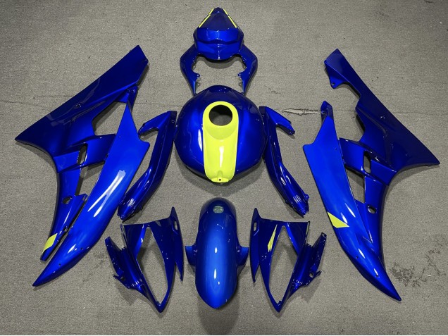Azul Brillante & Amarillo De Alta Visibilidad 2006-2007 Yamaha R6 Carenados Moto