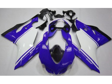 Azul Brillante Blanco & Negro 2011-2014 Ducati 1199 Carenados Moto