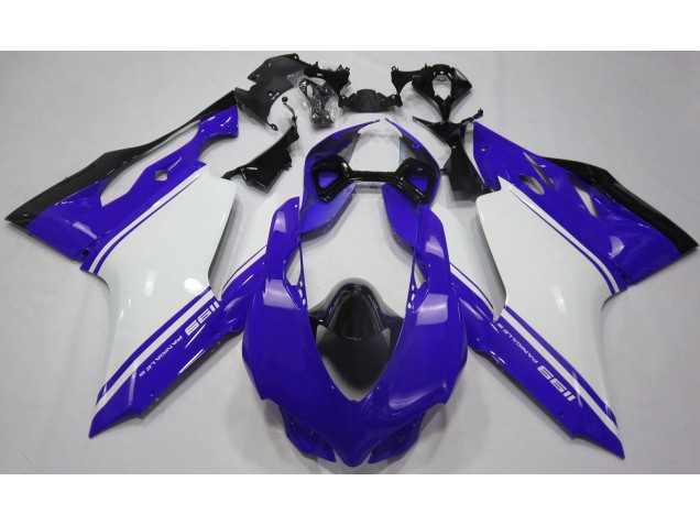 Azul Brillante Blanco & Negro 2011-2014 Ducati 1199 Carenados Moto Azul Brillante Blanco & Negro 2011-2014 Ducati 1199 Carenados Moto