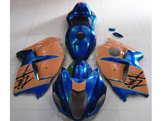 Azul Brillante & Marrón 1997-2007 Suzuki GSXR 1300 Carenados Moto Azul Brillante & Marrón 1997-2007 Suzuki GSXR 1300 Carenados Moto