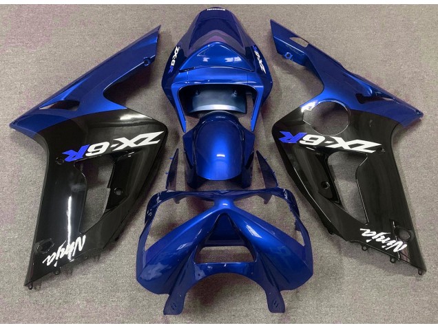 Azul Brillante & Negro 2003-2004 Kawasaki ZX6R Carenados Moto Azul Brillante & Negro 2003-2004 Kawasaki ZX6R Carenados Moto