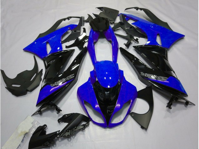 Azul Brillante & Negro 2009-2012 Kawasaki ZX6R Carenados Moto Azul Brillante & Negro 2009-2012 Kawasaki ZX6R Carenados Moto