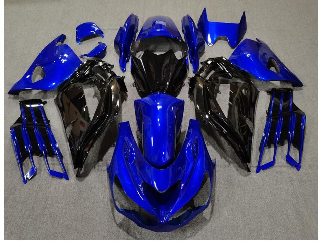 Azul Brillante & Negro 2012-2021 Kawasaki ZX14R Carenados Moto Azul Brillante & Negro 2012-2021 Kawasaki ZX14R Carenados Moto