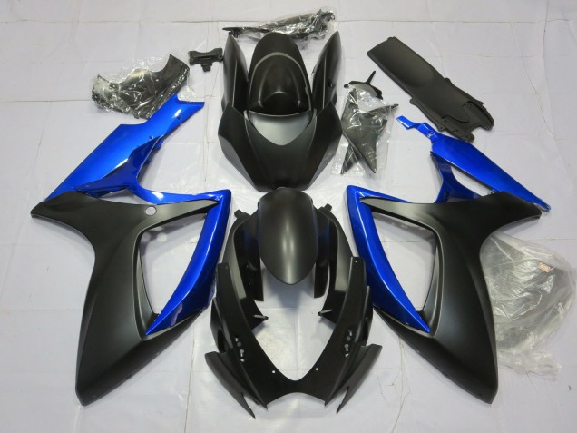 Azul Brillante & Negro Mate 2006-2007 Suzuki GSXR 600-750 Carenados Moto Azul Brillante & Negro Mate 2006-2007 Suzuki GSXR 600-750 Carenados Moto