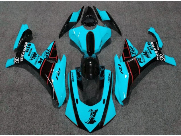 Azul Claro 2015-2019 Yamaha R1 Carenados Moto