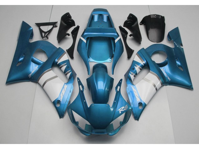 Azul Claro & Blanco 1998-2002 Yamaha R6 Carenados Moto Azul Claro & Blanco 1998-2002 Yamaha R6 Carenados Moto