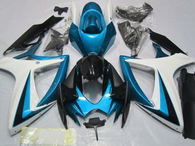 Azul Claro & Blanco 2006-2007 Suzuki GSXR 600-750 Carenados Moto