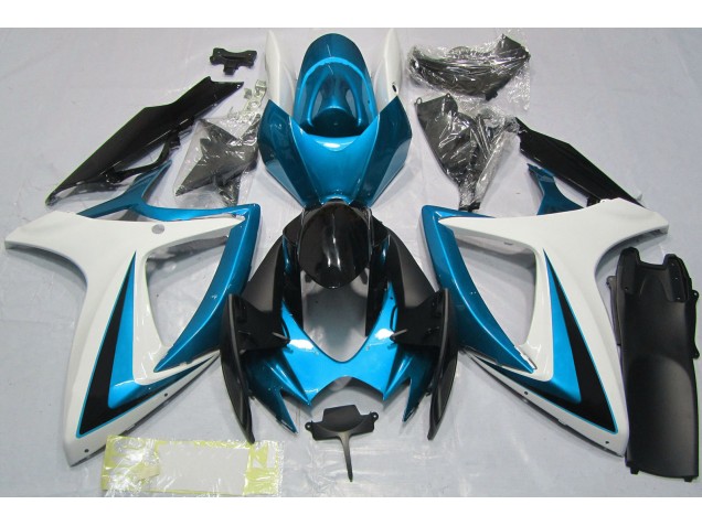 Azul Claro & Blanco 2006-2007 Suzuki GSXR 600-750 Carenados Moto Azul Claro & Blanco 2006-2007 Suzuki GSXR 600-750 Carenados Moto