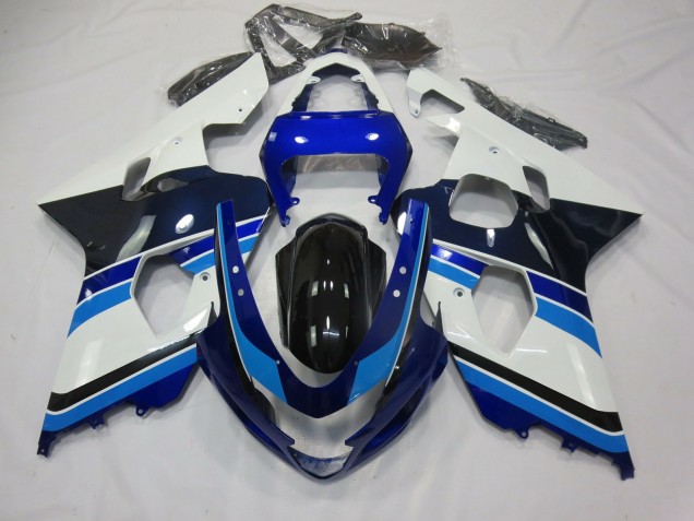 Azul Claro Blanco & Negro 2004-2005 Suzuki GSXR 600-750 Carenados Moto Azul Claro Blanco & Negro 2004-2005 Suzuki GSXR 600-750 Carenados Moto