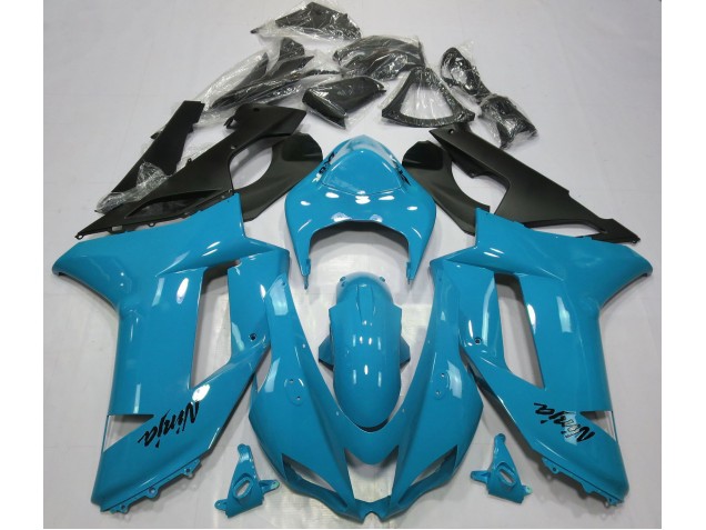 Azul Claro Brillante 2007-2008 Kawasaki ZX6R Carenados Moto Azul Claro Brillante 2007-2008 Kawasaki ZX6R Carenados Moto