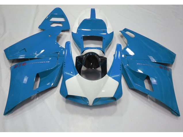 Azul Claro Brillante & Blanco 1993-2005 Ducati 996 748 916 998 Carenados Moto