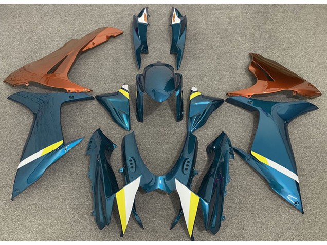 Azul Claro Brillante & Naranja 2011-2024 Suzuki GSXR 600-750 Carenados Moto Azul Claro Brillante & Naranja 2011-2024 Suzuki GSXR 600-750 Carenados Moto