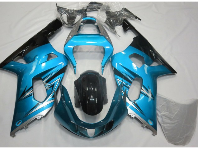 Azul Claro & Plateado 2001-2003 Suzuki GSXR 600-750 Carenados Moto