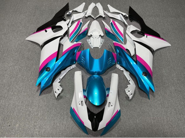 Azul Claro & Rosa 2017-2021 Yamaha R6 Carenados Moto Azul Claro & Rosa 2017-2021 Yamaha R6 Carenados Moto