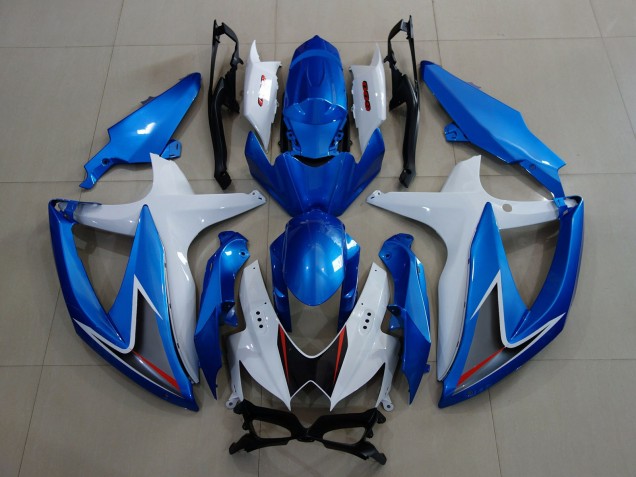 Azul Metalizado & Blanco 2008-2010 Suzuki GSXR 600-750 Carenados Moto Azul Metalizado & Blanco 2008-2010 Suzuki GSXR 600-750 Carenados Moto
