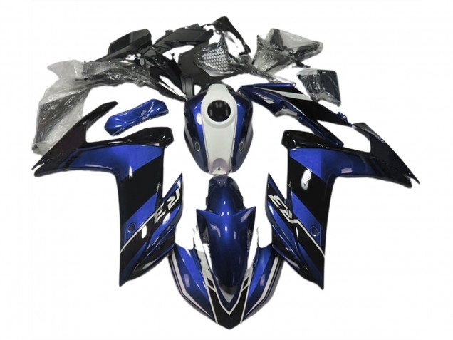 Azul & Negro Brillante 2015-2018 Yamaha R3 Carenados Moto