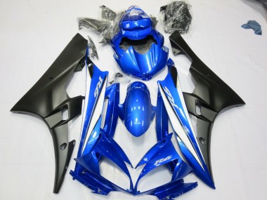 Azul Negro Mate 2006-2007 Yamaha R6 Carenados Moto