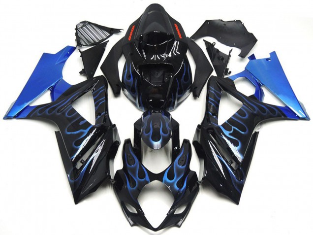 Azul & Negro Personalizados Llama 2007-2008 Suzuki GSXR 1000 Carenados Moto Azul & Negro Personalizados Llama 2007-2008 Suzuki GSXR 1000 Carenados Moto