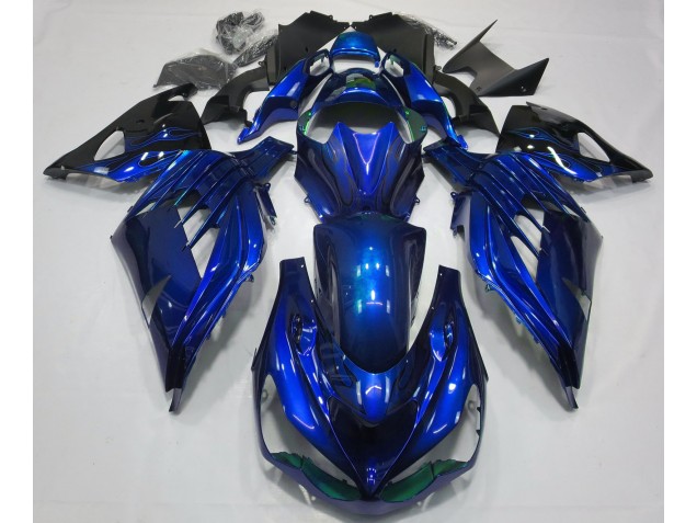 Azul Océano Brillo 2012-2021 Kawasaki ZX14R Carenados Moto Azul Océano Brillo 2012-2021 Kawasaki ZX14R Carenados Moto