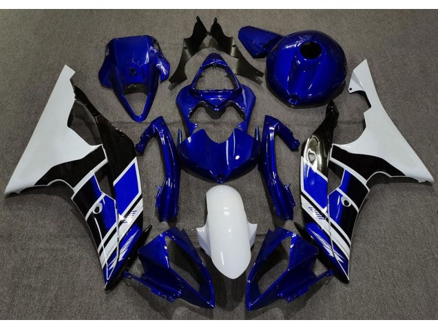 Azul Oscuro & Blanco Personalizado 2008-2016 Yamaha R6 Carenados Moto Azul Oscuro & Blanco Personalizado 2008-2016 Yamaha R6 Carenados Moto
