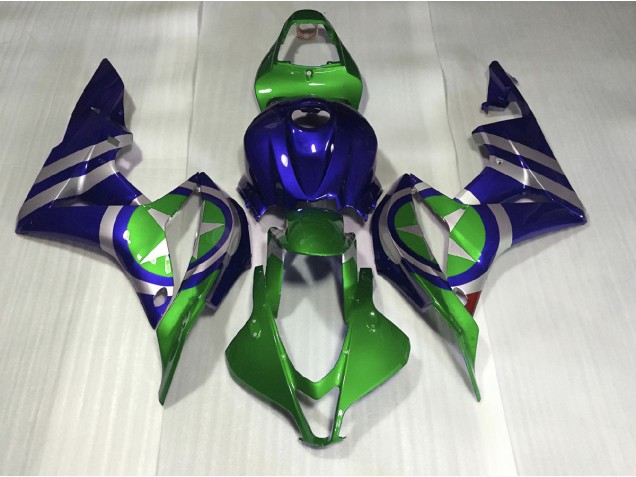 Azul Verde Capitán América 2007-2008 Honda CBR600RR Carenados Moto Azul Verde Capitán América 2007-2008 Honda CBR600RR Carenados Moto