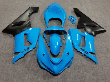 Azul Vibrante 2005-2006 Kawasaki ZX6R Carenados Moto