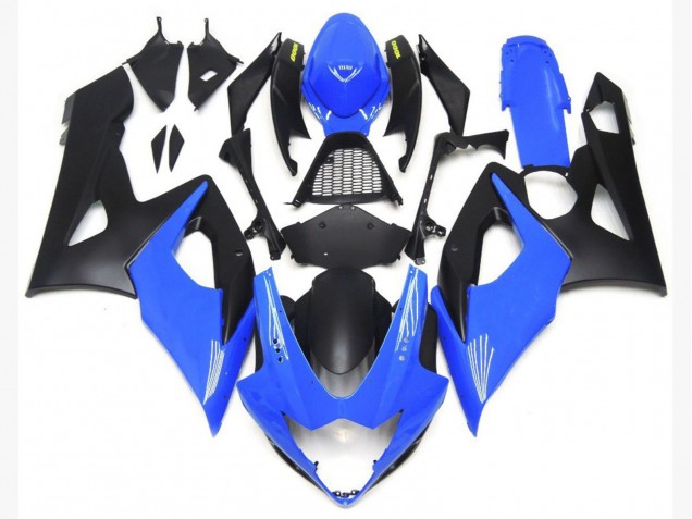Bases En Azul Claro Brillante & Negro Mate 2005-2006 Suzuki GSXR 1000 Carenados Moto Bases En Azul Claro Brillante & Negro Mate 2005-2006 Suzuki GSXR 1000 Carenados Moto