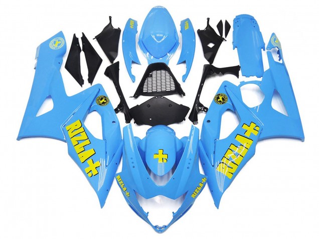 Blanco Azul Con Amarillo Rizla 2005-2006 Suzuki GSXR 1000 Carenados Moto Blanco Azul Con Amarillo Rizla 2005-2006 Suzuki GSXR 1000 Carenados Moto