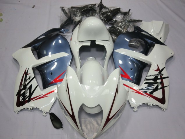 Blanco & Azul Polvoriento 1997-2007 Suzuki GSXR 1300 Carenados Moto Blanco & Azul Polvoriento 1997-2007 Suzuki GSXR 1300 Carenados Moto