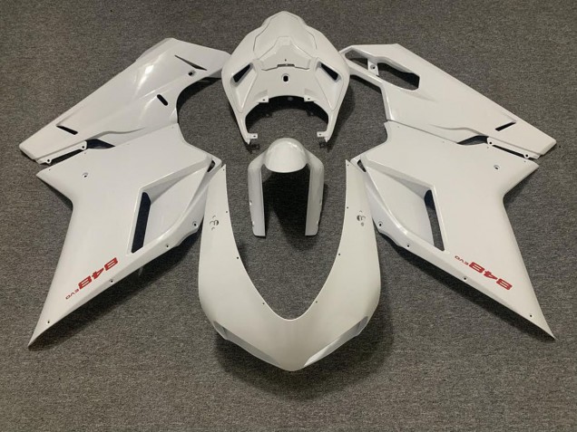 Blanco Brillante 2007-2014 Ducati 848 1098 1198 Carenados Moto Blanco Brillante 2007-2014 Ducati 848 1098 1198 Carenados Moto