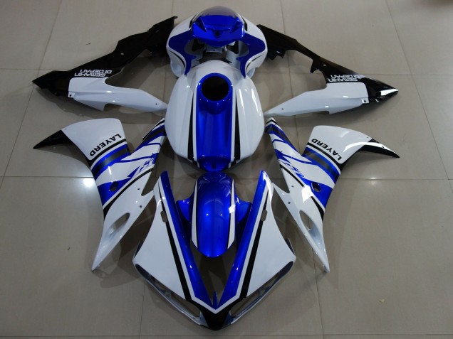 Blanco Brillante & Azul 2004-2006 Yamaha R1 Carenados Moto Blanco Brillante & Azul 2004-2006 Yamaha R1 Carenados Moto