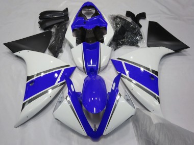 Blanco Brillante & Azul 2009-2011 Yamaha R1 Carenados Moto