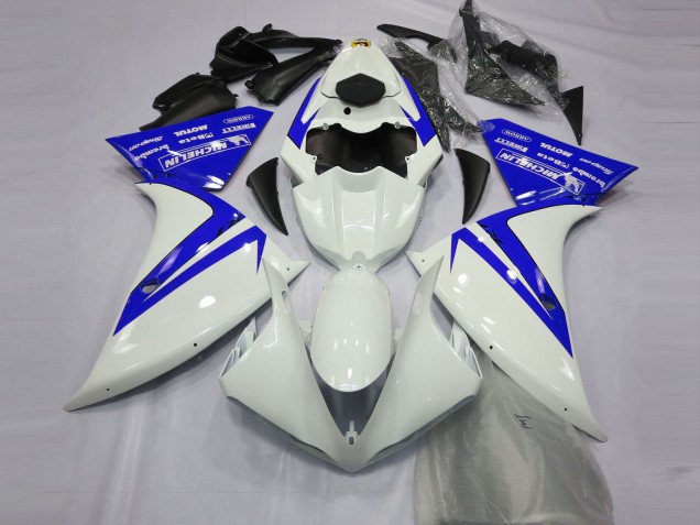 Blanco Brillante & Azul 2012-2014 Yamaha R1 Carenados Moto Blanco Brillante & Azul 2012-2014 Yamaha R1 Carenados Moto