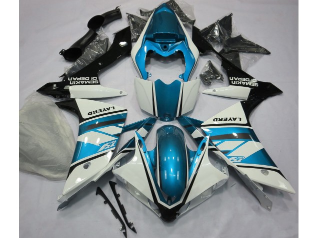 Blanco Brillante & Azul Claro 2007-2008 Yamaha R1 Carenados Moto Blanco Brillante & Azul Claro 2007-2008 Yamaha R1 Carenados Moto