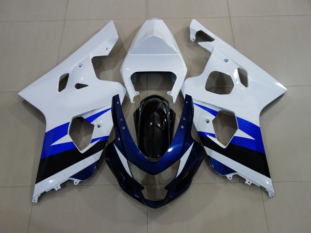 Blanco Brillante & Azul Intenso 2004-2005 Suzuki GSXR 600-750 Carenados Moto Blanco Brillante & Azul Intenso 2004-2005 Suzuki GSXR 600-750 Carenados Moto