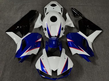 Blanco Brillante & Azul Intenso 2013-2023 Honda CBR600RR Carenados Moto